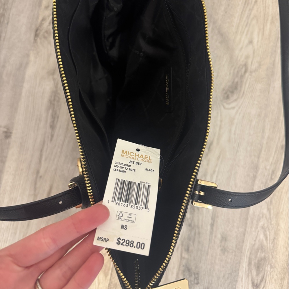 Michael Kors Black Leather Tote - Picture 4 of 5